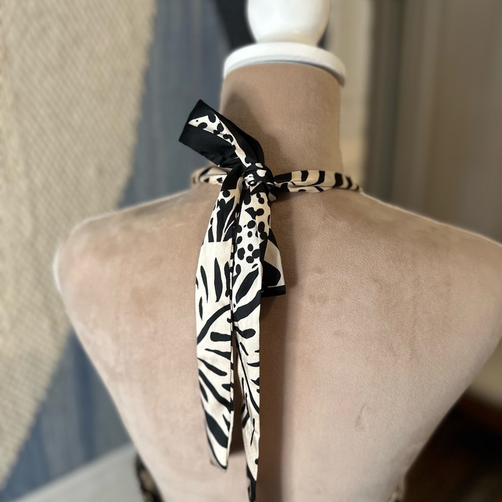 Future Collective Alani Noelle Black Animal Print Bandeau Crop Top - Picture 13 of 16